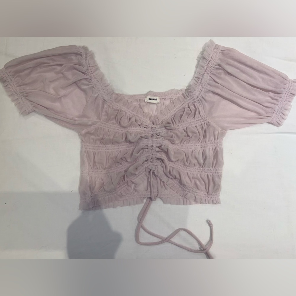 Garage Puff Sleeve Cropped Shirt